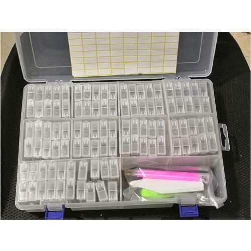 40/64/100 PCS Diamond Painting Cross Stitch Tools Beads Container Diamond Embroidery Storage Accessory Mosaic Convenience Box