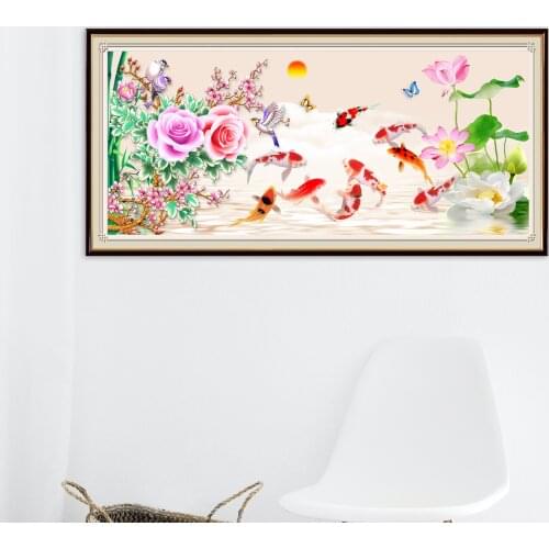 5D Diamond Painting Fish Flower Diamond Embroidery Full Square Round Resin Animal Picture Of Rhinestones Wall Art Handmade Gift