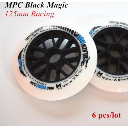6 pcs MPC Black Magic SRC XXFirm White 125mm Professional Marathon Racing Wheels Inline Speed Skates Wheel Road Track Skating