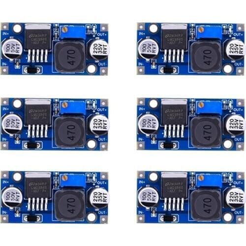 HFES 6 Pack LM2596 DC to DC Buck Converter 3.0-40V to 1.5-35V Power Supply Step Down Module (6 Pack)