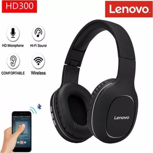 Lenovo HD300 Wireless Bluetooth-compatible Headset Noise Reduction Subwoofer HiFi Stereo Game Music Binaural Sports Headphone