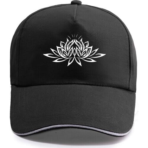 New Beautiful Lotus Funny Print Baseball Cap Unisex Women Men Casual Cotton Hat Snapback Hats Trucker Caps Sun-Hats