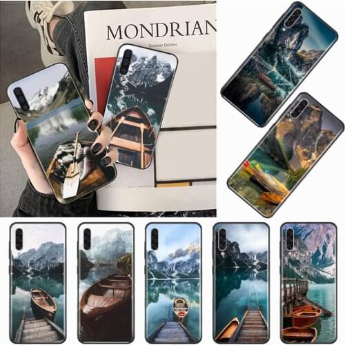 Ferry Wooden boat Beautiful landscape Phone Case For Samsung galaxy S 9 10 20 A 10 21 30 31 40 50 51 71 s note 20 j 4 2018 plus