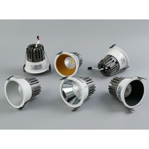 Dimmable Circular Anti Glare COB LED Downlights 7W-15W LED Ceiling Spot Lights Warm Cold White Background Lamps Indoor Lighting