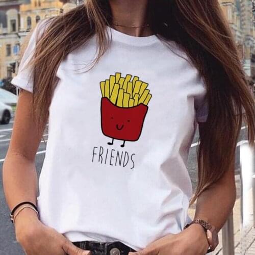 Harajuku Shirt Tee Shirt Femme Fashion Fast Food Fries Print T Shirt Women Tops Summer Short Sleeve Casual Tshirt Camiseta Mujer