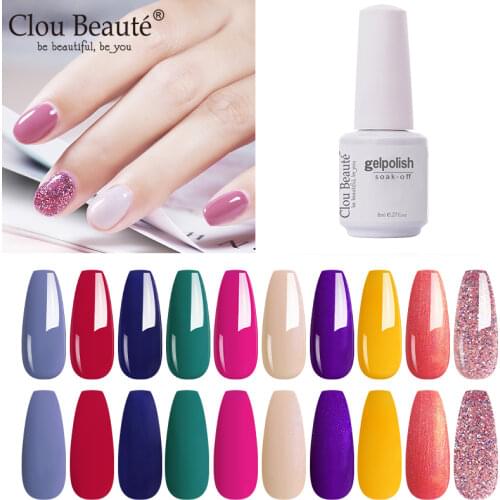Clou Beaute Nude Pink Red Series 8ml Gel Nail 85 Colors Semi Permanent UV Varnish Gel Polish Nail Art Soak Off Gel Nail Polish