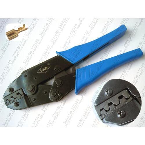 Ratchet hand crimping tools for non-insulated open plug type connector LSD LS-03B