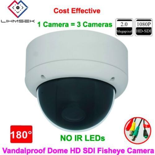 Lihmsek Hot Selling Indoor 2.0 Megapixel 1920*1080 HD SDI 180 degree CCTV Security Surveillance SDI 1080P Fisheye Camera