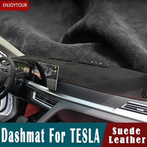 For TESLA MODEL X MODEL 3 MODEL S Suede Leather Dashmat Dashboard Covers Pad Dash Mat carpet car accessories Styling