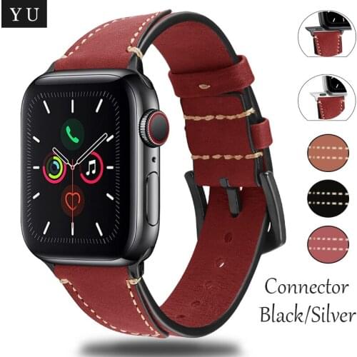 Nail Tail Premium Leather Strap for Apple Watch Series SE 6 5 4 3 2 Bracelet bands for iWatch 38/40/42/44mm Watchband Accessorie