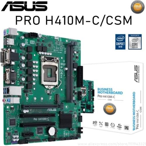 Asus LGA 1200 Pro H410M-C/CSM H410 Motherboard Desktop PC M.2 USB 3.2 Gen 2 PCI-E 3.0 DDR4 64GB Motherboard Placa-mãe 1200 New