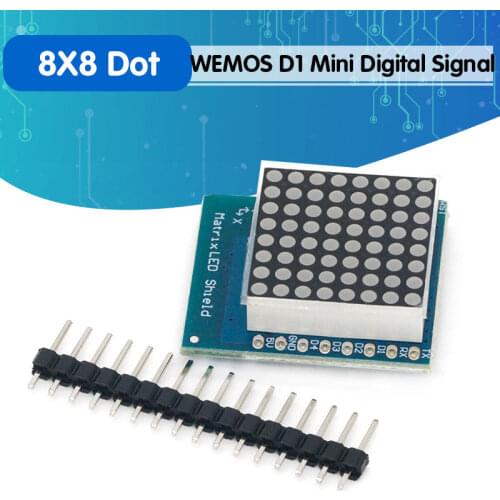 Matrix LED Shield V1.0.0 For WEMOS D1 Mini Digital Signal Output Controller Module 8 X 8 Dot Board Control