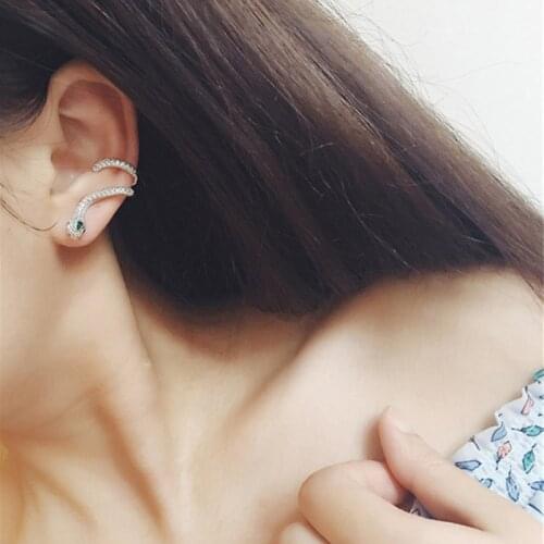 Cute Little Snake Earrings Super Flash European And American Exaggerated Earrings Trendy Fashion Earrings For Women Jewelry Gift