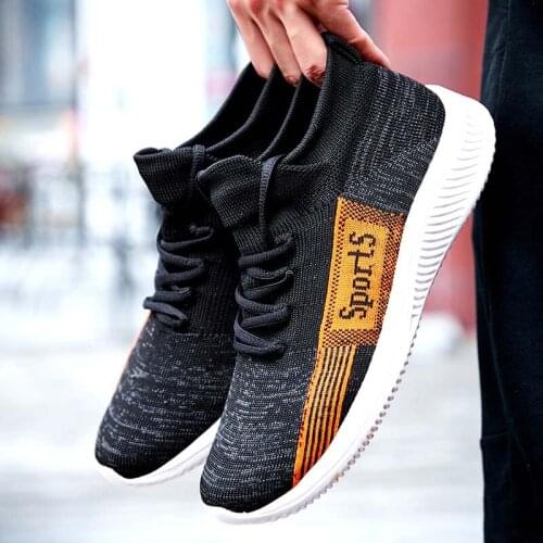 2021Mens Breathable Fashion flying socks lace up outdoor casual all-match mens shoes 39-46 5z