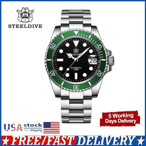 STEELDIVE 1953 Mechanical Automatic Watch Men 41MM Watch Sapphire Crystal NH35A Mechanical Wristwatch Self Wind BGW9 Luminous