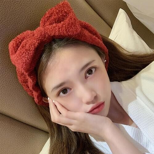 New Fashion Women Cute Big Ears BOW Comfortable Wash Face Bathe Hair Holder Elastic Headband Girls Hairbands Hair Accessories