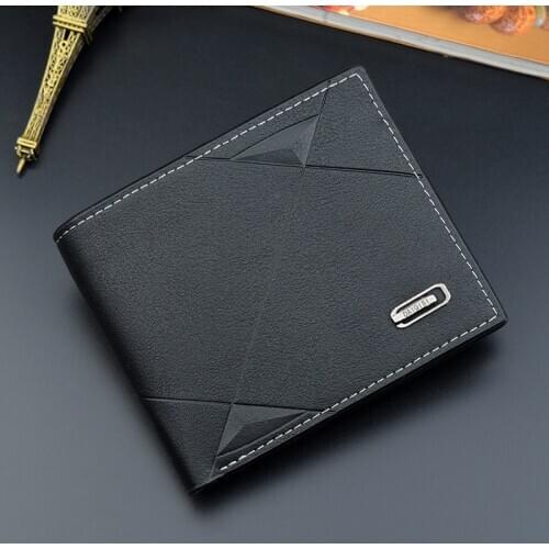 New Men Short Bifold Leather Masculina Billetera Credit ID Card Holder Wallet Billfold Purse Clutch Solid Hombre Business Slim