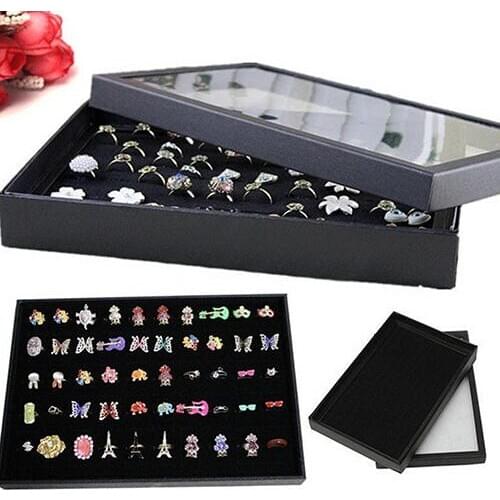 Ring Jewellery Display Storage Box Square Tray Show Case Organiser Earring Holder Luxury Jewelry Ring Display Watch Case