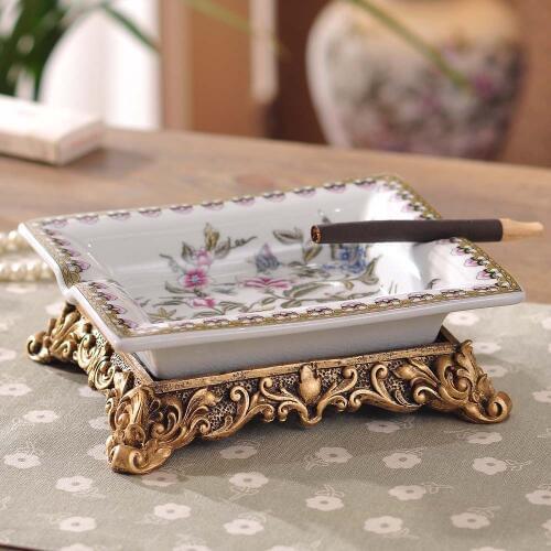 Ice Crack Ceramic Ashtray European Retro Home Living Room Tea Table Creative Fashion Gifts