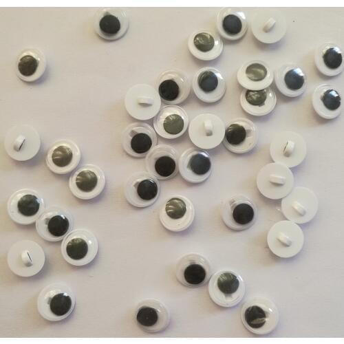 Plastic Eyes for Crafts 100PC 12MM Round Sew on Sew-on Wiggly Google Eyes Plastic Cartoon Animal Eyeballs Eyes Dolls Accessories