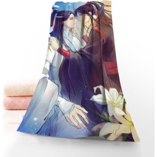 Custom Mo Dao Zu Shi Towel Printed Cotton Face/Bath Towels Microfiber Fabric For Kids Men Women Shower Towels 70X140cm