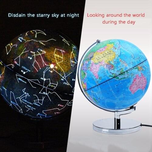 PPYY-25cm Luminous Constellation Globe, World Globe, LED World Map Globe with Night Light, Learning Tool,ChildrenS Gift