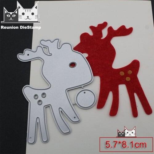 Reunion Fawn Christmas Deer Metal Cutting Dies DIY Scrapbooking Photo Album Navidad Cards Making Mold Craft Stencil Dies 2020