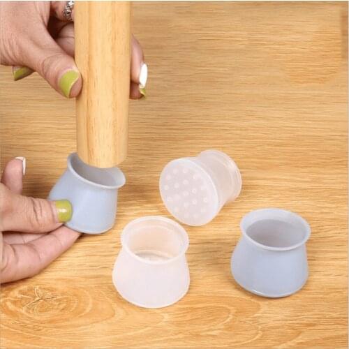 Silicone Chair Leg Caps Feet Pads Furniture Table Covers Socks Floor Protectors Round Bottom Non-Slip Cups for Chair Place Mat