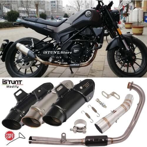 Slip On For Benelli Leoncino 250 TRK251 Exhaust Full System Modified Front Middle Link Tube Muffler Motorcycle Escape Exhaust