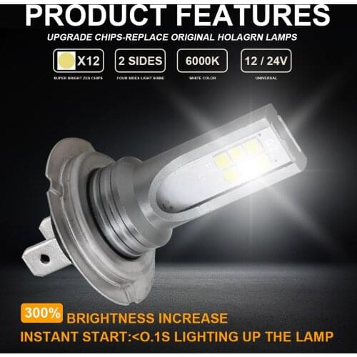 Super Bright H7 LED Headlight Bulb 40W 6000K 3600LM/Set противотуманные фары led Super Bright White Replacement Fog Lights