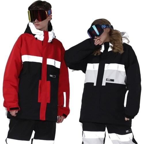 Thicken Warm Reflective Mens and Womens Snow Suit Wear Snowboarding Clothing Skiing Costumes 15k Waterproof Winter Jackets