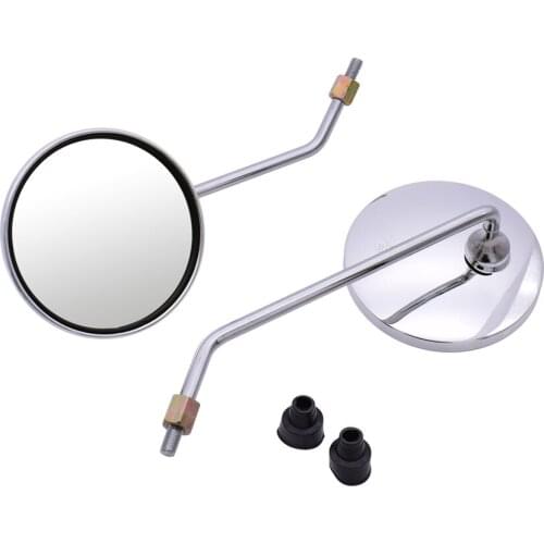 Motorcycle Back View Mirror 4.3 Inch Chrome Round Rearview Mirrors For Yamaha MT125 MT01 MT03 MT25 mt 125 01 03 25 TMAX 500 530