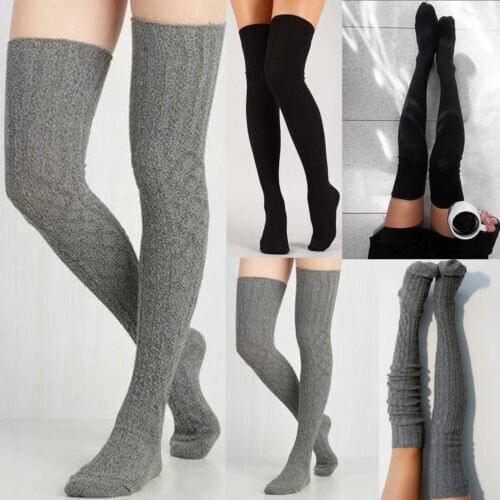 2020 Women Stockings Over Knee Socks Warm Long Boot Knit Thigh-High Light Fashion Soft Stockings
