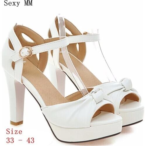 Summer Pumps Women Peep Toe High Heels Party Wedding Platform Gladiator Sandals Woman High Heel Shoes Plus Size 33 - 43