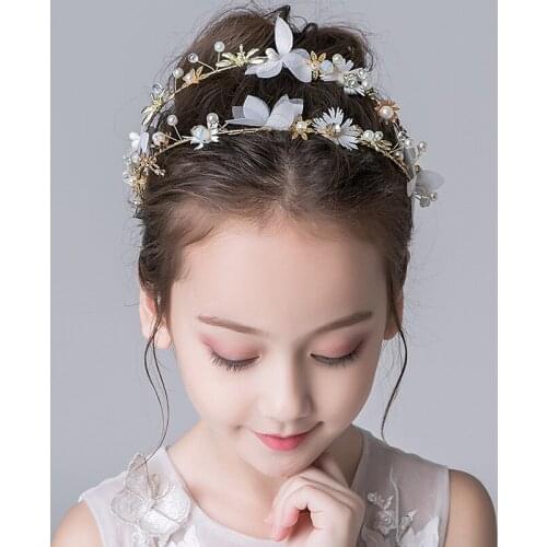 Girls Hair Band Bridal Headpiece Women Pearl Wreath Bridal Party Hairband Wedding Hair Accessories