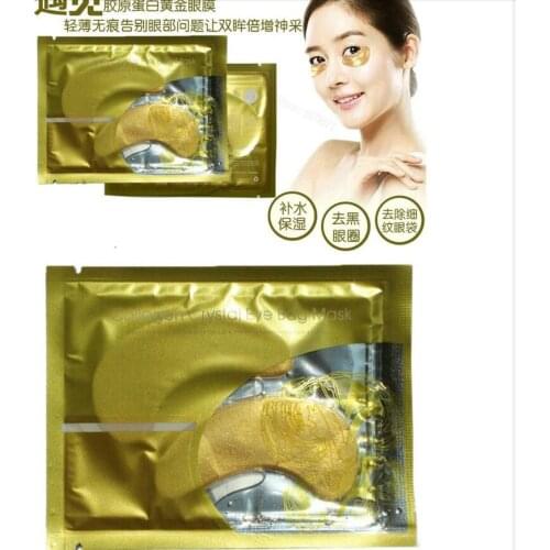 100PCS=50Packages/LOT Free Shipping Crystal Collagen Gold Powder Eye Mask Crystal Eye Care Mask Anti Dark Circle & Anti Aging