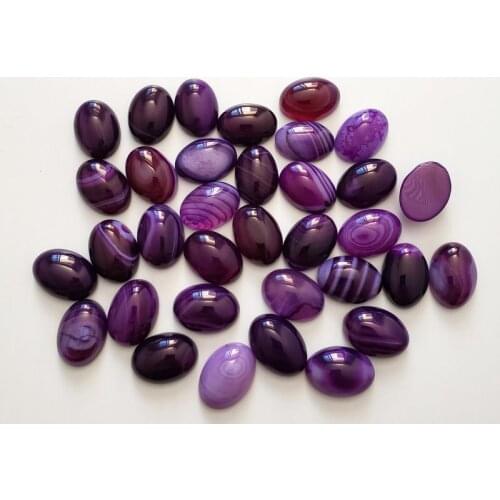 2020 Wholesale 50pcs Fashion purple Striped Onyx Oval CAB CABOCHON natural stones beads for ring jewelry accessories making