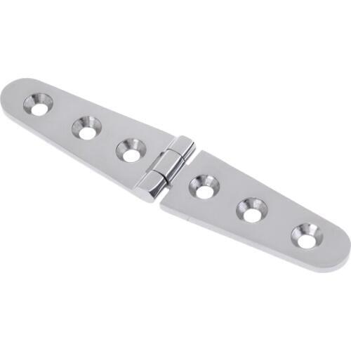 6-hole Boat Deck Cabin Strap Hinge - Marine Grade 316 Stainless Steel