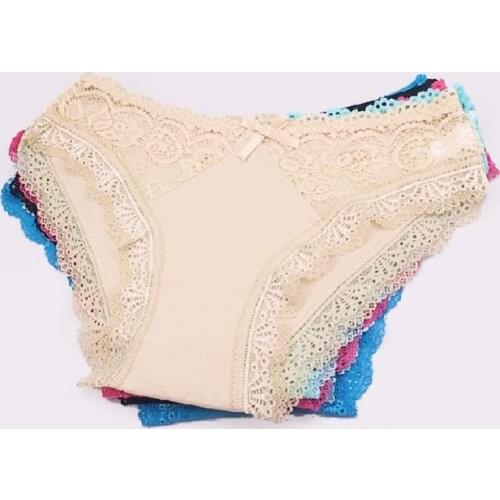 6 Pcs / Lot New Arrival 2021 Cotton Panties Women Sexy Lace Underwear M L XL 9347
