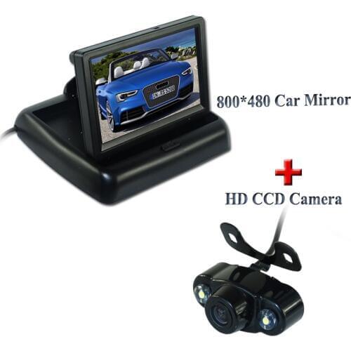 FREE shipping 2 LED car rear view Camera Waterproof 170 Degree +4.3" TFT LCD Car Rear View monitor apply into various cars