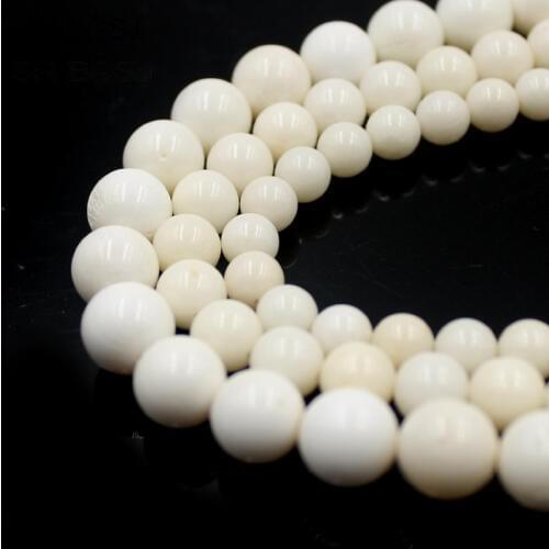 Free Shipping 6mm 8mm 10mm Round White Sea Bamboo Coral Gems Jewelry Making Beads Strand Wholesale 15"