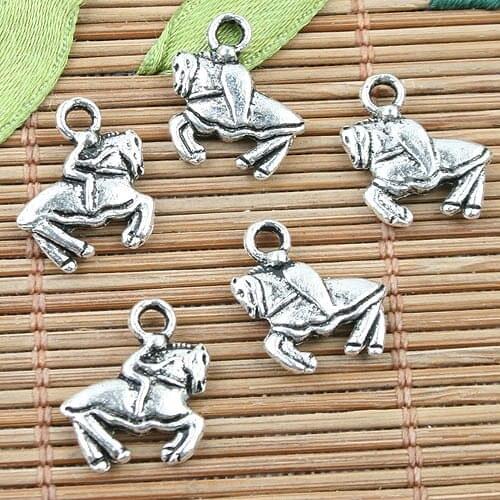 Tibetan Silver 2sided running horse design charms 40pcs EF0035
