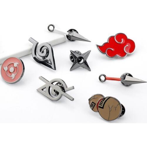 Naruto Enamel Pin Red Cloud Darts Sharingan Badge Clothes Shirt Jeans Brooch Charm Pins Metal Brooches for Women Men