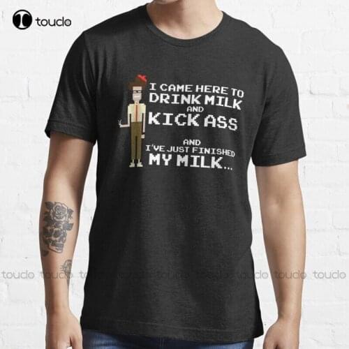 New Drink Milk Kick Ass - Moss The It Crowd T-Shirt Cotton Tee Shirt S-3Xl