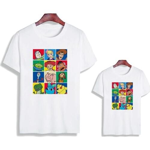 Women Men Summer Baby Girl Boy Casual T-shirt Short Sleeve Loose Brothers and Sisters Tshirt Toy Story Print Unisex Top Dropship