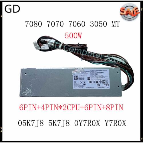GD Original For Dell 7080 7070 7060 3050 MT Power Supply 500W 05K7J8 5K7J8 0Y7R0X Y7R0X D500EPM-00 DPS-500AB-49A Full Tested