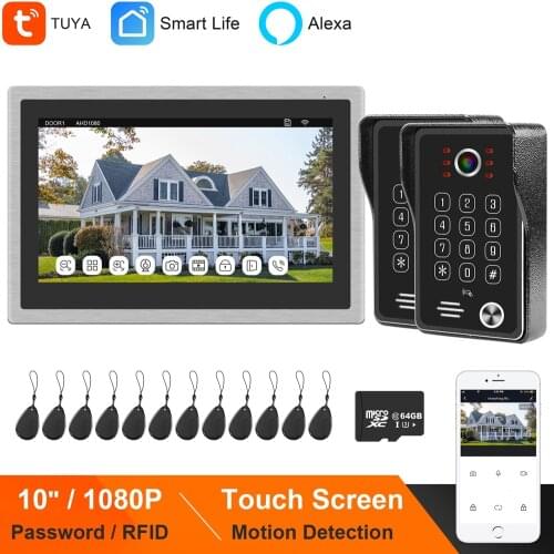 HomeFong WiFi Video Door Phone IP Intercom System 10 inch Touch Screen Support Phone APP Real-Time Control Electric Lock Unlock