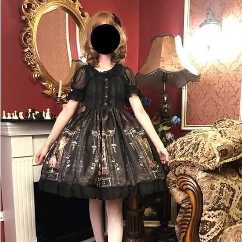 Kawaii 2021 new dress vestido Lolita dress retro palace wind chiffon imported printing gothic Lolita princess Sleeveless dress