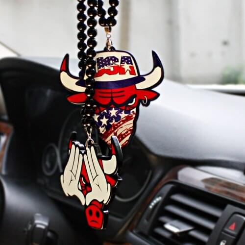 Creative American Bull Style Interior Pendant Car Mirror Rearview Hanging Ornaments High Quality Automobile Accessories