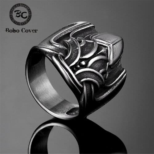 Retro Vikings Odin Crow Rings Men Stainless Steel Nordic Mythology Amulet Male Jewelry Antique Accessories Vegvisir Punk Gifts